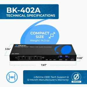 8K 4x2 HDMI™ Matrix (Audio Extract, eARC)-BK-402A - view 5