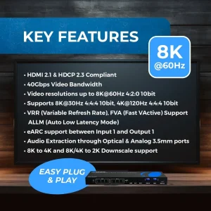 8K 4x2 HDMI™ Matrix (Audio Extract, eARC)-BK-402A - view 9