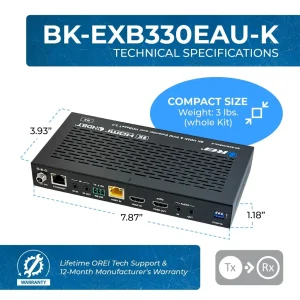 8K HDBaseT 3.0 HDMI™ Extender (Loop, USB, eARC, LAN) - 330ft (cat6) (BK-EXB330EAU-K) - view 5