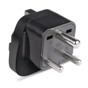 OREI European (Schuko) to India Plug Adapter - Convert European Type E/F Input to India Type D Three Prong Output Con...