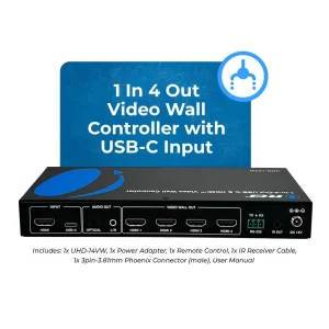 4K 1-In-4-Out USB-C & HDMI™ Video Wall Controller (Audio Extract)-UHD-14VW - view 2