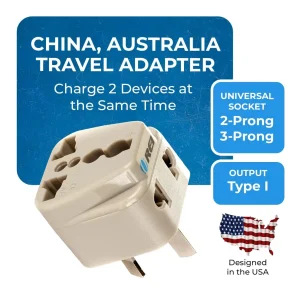 Australia, China Travel Adapter - 2 in 1 - Type I - Compact Design (DB-16) - view 3