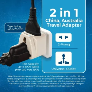 Australia, China Travel Adapter - 2 in 1 - Type I - Compact Design (DB-16) - view 9