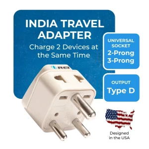 India, Nepal Travel Adapter - 2 in 1 - Type D - Compact Design (DB-10) - view 7
