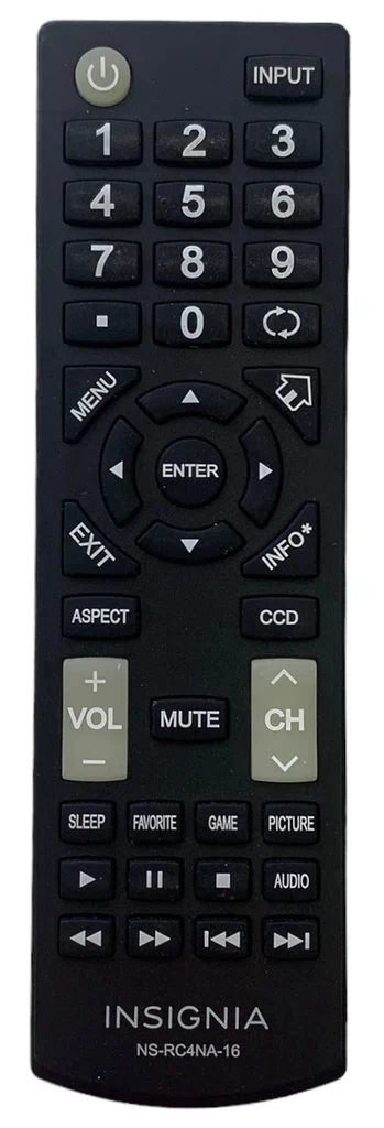 Insignia NS-RC4NA-16 Remote Control