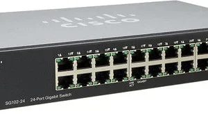 SG102-24 - Cisco 24-Ports RJ-45 1Gb/s 10/100/1000Base-T Gigabit Ethernet 1U Rack-Mountable UnManaged Switch with 2x C...
