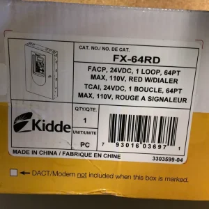 Kidde Security FX64RD Fire Alarm Control Panel FX Intelligent Addressable 64 Points with U/D Dialer 24VDC Red - view 2