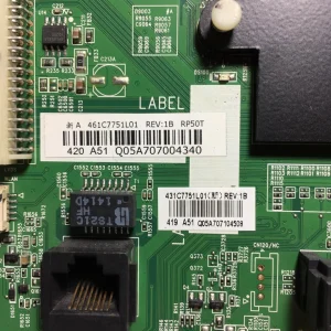 Toshiba 75037076 / 75038343 (461C7751L01) Main Board for 50L3400U - view 2