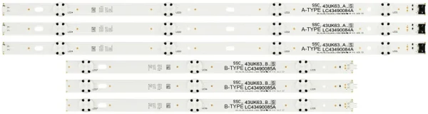 LG LC43490084A/LC43490085A Replacement LED Backlight Strips – 6 Strips