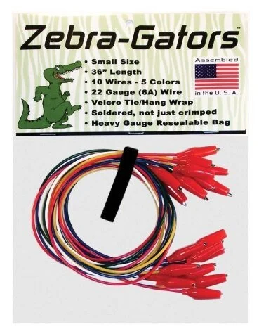 Rheem Zebra-Gators Alligator Clips with Test Leads (Small) – Pack of 10 ZG002