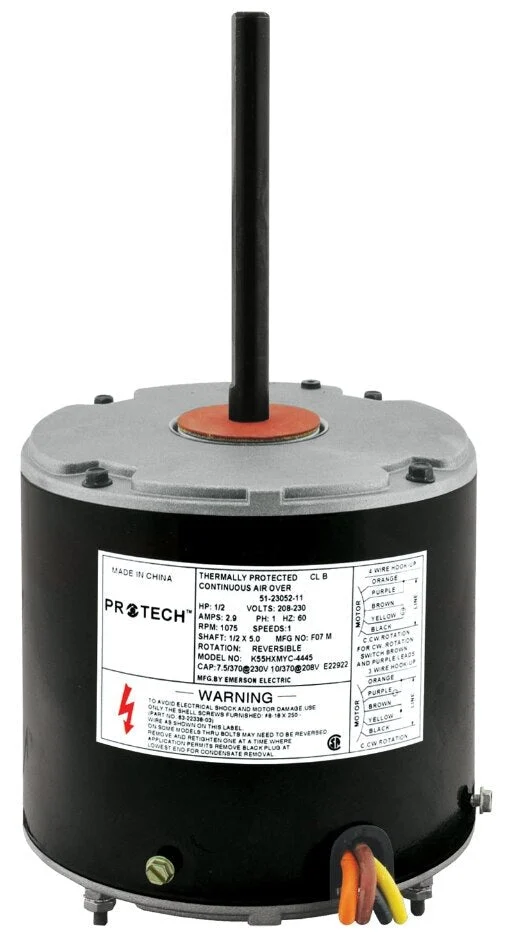 Rheem PROTECH Condenser Motor – 1/2 hp 208-230/1/60 (1075 rpm/1 speed) 51-23052-11