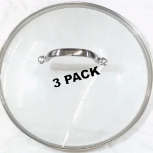 3 Pk, Presto Glass Cover For Stainless Steel Electric Skillets, 85791