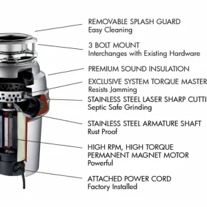 1 HP Lifetime Warranty, Continuous Feed waste disposal / 3 Bolt mount - view 2
