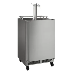 24-in Outdoor Mobile Dispenser with Twin Wine & Beverage Tap with Door Style – Stainless Steel, Dispenser Type – Twin...