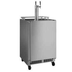 24-in Outdoor Mobile Dispenser with Twin Beer & Beverage Tap with Door Style – Stainless Steel, Dispenser Type – Twin...