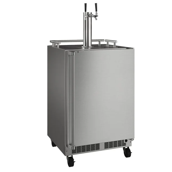 24-in Outdoor Mobile Dispenser with Twin Beer & Beverage Tap with Door Style – Stainless Steel, Dispenser Type – Twin...
