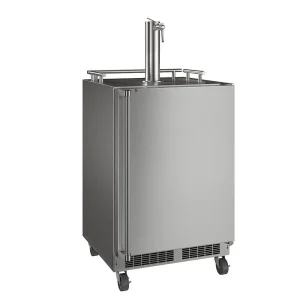 24-in Outdoor Mobile Dispenser with Single Wine & Beverage Tap with Door Style – Stainless Steel, Dispenser Type – Si...