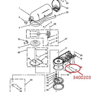 Stand Mixer Set Screw 1/4″-28X3/8″, for KitchenAid, AP3177651, PS734239, 3400203 - view 2