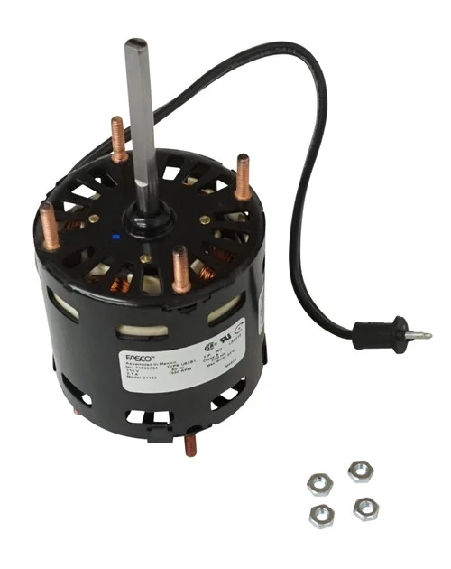 3.3″ Diameter Shaded Pole Fan Motor, 115V, 60 Hz, 1550 RPM, 1/20 HP, D1124