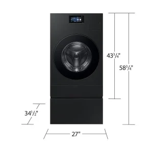 Bespoke AI Laundry Combo™ Pedestal with Storage Drawer in Brushed Black - view 2