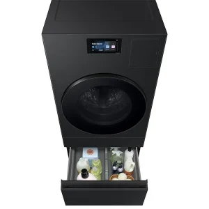 Bespoke AI Laundry Combo™ Pedestal with Storage Drawer in Brushed Black - view 3