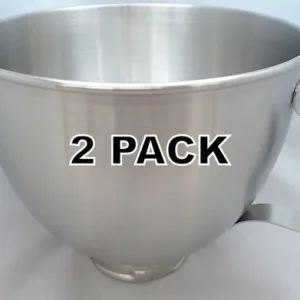 2 Pk Stand Mixer 5 Quart S.S. Bowl w/Handle Works On KitchenAid Tilt Head Mixer