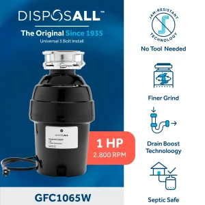 GE DISPOSALL® 1 HP Continuous Feed Garbage Disposer – Corded - view 2