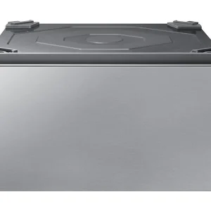 Bespoke 27″ Laundry Pedestal with Storage Drawer in Silver Steel