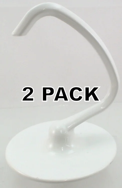 2 Pk, Stand Mixer Coated 4.5 QT Dough Hook for KitchenAid, K45DH, WPW10674618