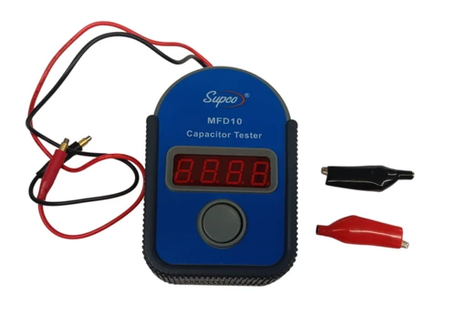 Supco Auto-Ranging Capacitor Tester with 12" Test Leads, MFD10