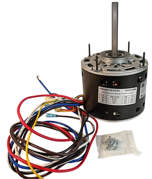 5.6" Dia., 1/2 HP, 115V, 3 Speed, 1075 RPM Direct Drive Blower Motor 2152, 24587